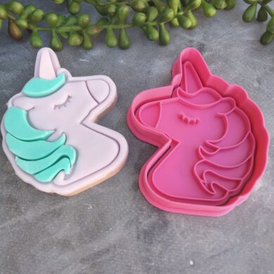 Unicorn Cookie Fondant Embosser Stamp and Cookie Cutter