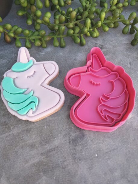 Unicorn Cookie Fondant Embosser Stamp and Cookie Cutter