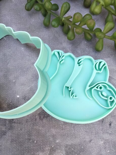 Sloth Cookie Fondant Embosser Stamp and Cookie Cutter
