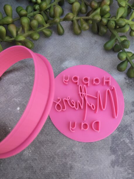 Happy Mothers Day (Style 2) Cookie Fondant Embosser Stamp & Cutter