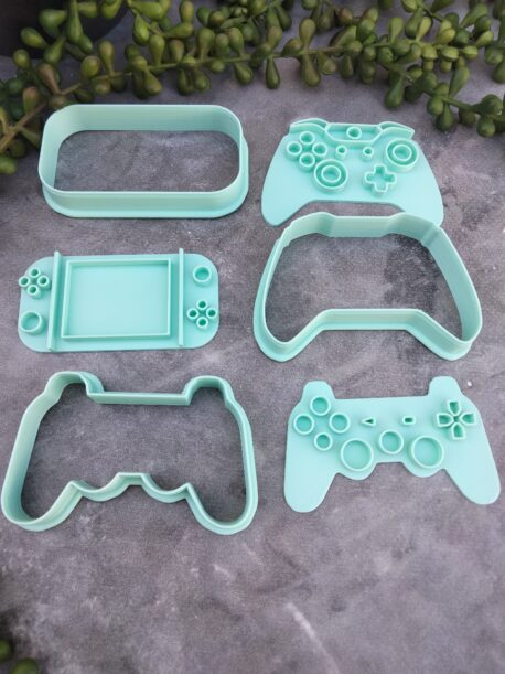 Gaming Controller Cookie Cutter and Fondant Embosser Stamps Playstation XBOX Nintendo Switch