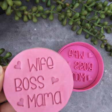 Wife * Boss * Mama * Mothers Day Cookie Fondant Stamp and Cutter