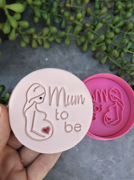 Mum to Be Cookie Fondant Embosser Stamp and Cutter Baby Shower