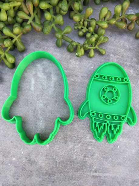 Rocketship Cookie Cutter and Fondant Stamp Embosser