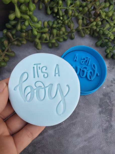 It's a Boy Cookie Fondant Embosser Stamp and Cookie Cutter Baby Shower