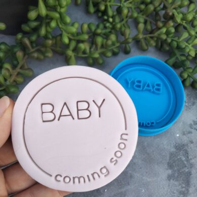Baby "Coming Soon" DIY Cookie Fondant Embosser Stamp & Cookie Cutter
