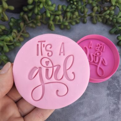 It's a Girl Cookie Fondant Embosser Stamp and Cookie Cutter Baby Shower