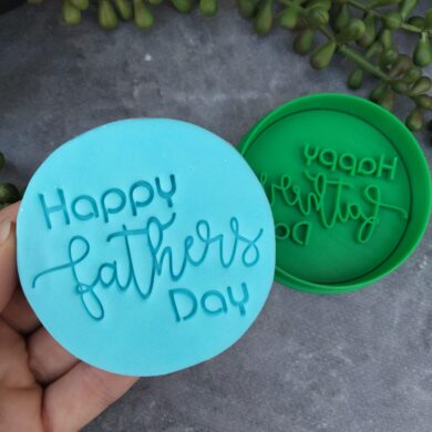 Happy Fathers Day Cookie Fondant Embosser Stamp and Cookie Cutter