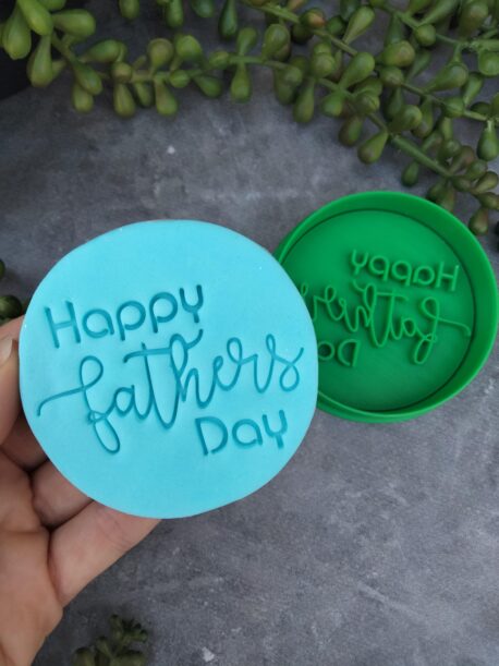 Happy Fathers Day Cookie Fondant Embosser Stamp and Cookie Cutter