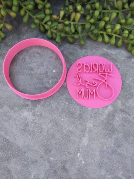 Worlds Best Mum Cookie Fondant Embosser Stamp & Cutter Mothers Day