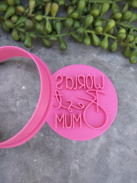 Worlds Best Mum Cookie Fondant Embosser Stamp & Cutter Mothers Day