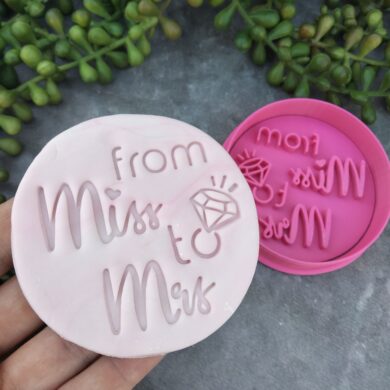 from Miss to Mrs Ring Cookie Fondant Stamp & Cutters for Hens Party / Hens Day / Bachelorette