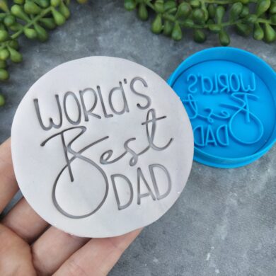 Worlds Best Dad Cookie Fondant Embosser Stamp and Cookie Cutter