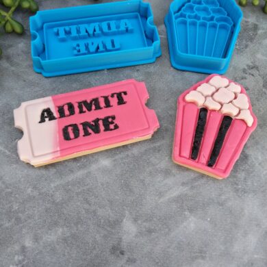 Carnival Circus Theme or Movie Night Popcorn Admit One Cookie Fondant Embosser Stamp & Cutters