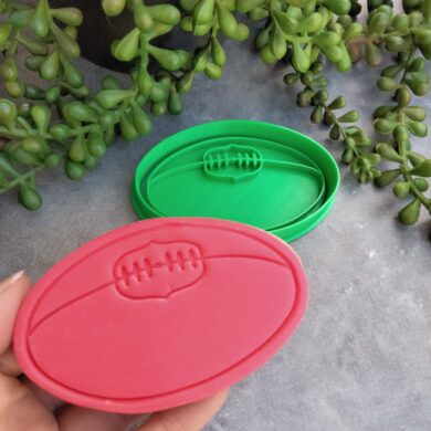 AFL Footy Football Sherrin Cookie Cutter and Fondant Stamp Embosser