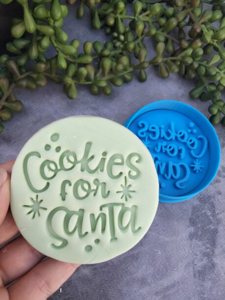 Cookies for Santa Christmas Xmas Cookie Fondant Embosser Stamp & Cookie Cutter