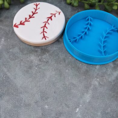 Baseball Tee Ball Softball Cookie Cutter & Fondant Stamp Embosser
