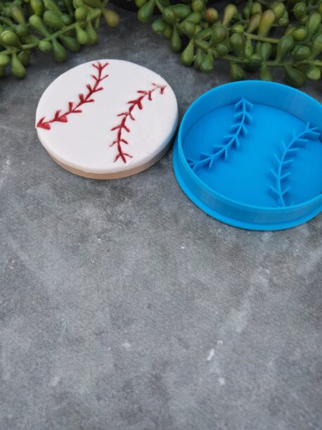 Baseball Tee Ball Softball Cookie Cutter & Fondant Stamp Embosser