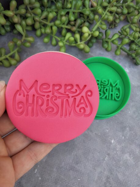 Merry Christmas Cookie Fondant Embosser Stamp & Cookie Cutter