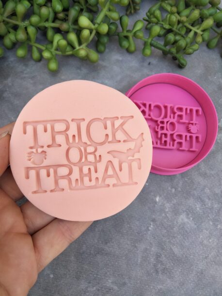 Halloween Trick or Treat Cookie Fondant Embosser Stamp and Cutter