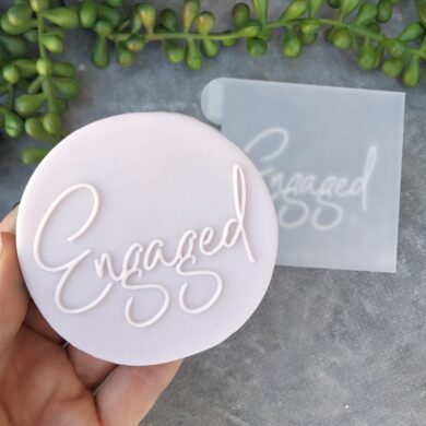 Engaged  Fondant Cookie Stamp with Raised Detail