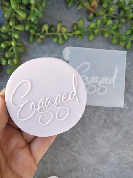 Engaged  Fondant Cookie Stamp with Raised Detail
