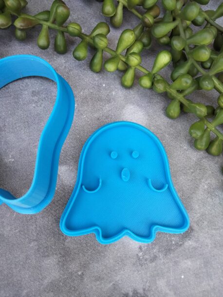 Cute Ghost and Bat - Halloween Cookie Fondant Embosser Stamp and Cookie Cutter