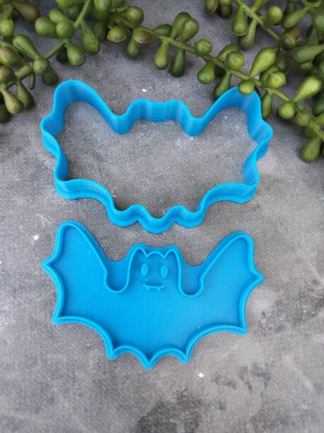 Cute Ghost and Bat - Halloween Cookie Fondant Embosser Stamp and Cookie Cutter