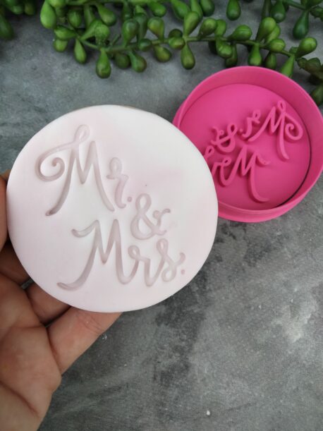 Mr & Mrs Cookie Fondant Stamp Embosser and Cutter