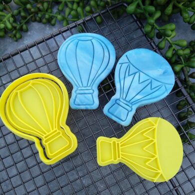 Hot Air Balloon Cookie Cutter and Fondant Embosser Stamp Set