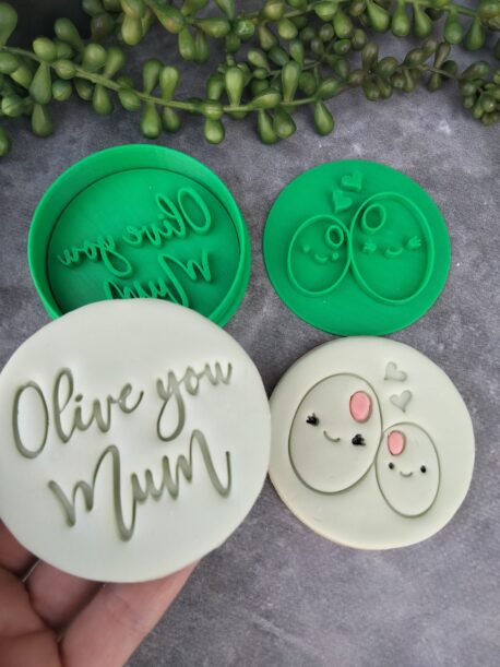 Olive you Mum - Mothers Day Cookie Cutter and Embosser Set