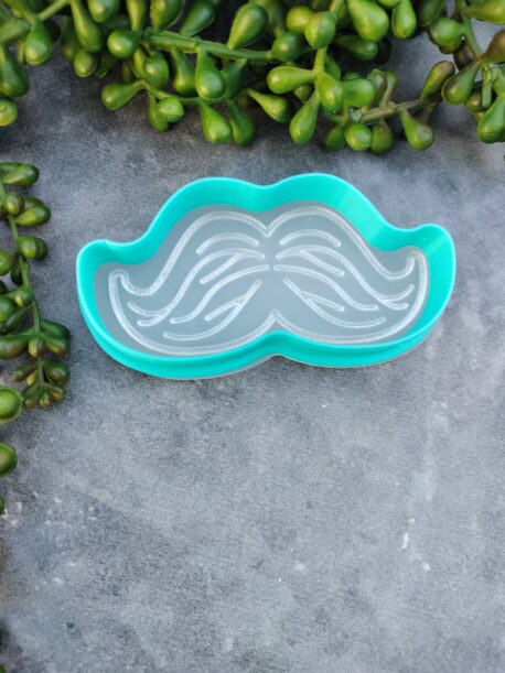 Moustache Cookie Cutter and Fondant Raised Stamp Movember Mo Fathers Day