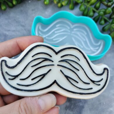 Moustache Cookie Cutter and Fondant Raised Stamp Movember Mo Fathers Day
