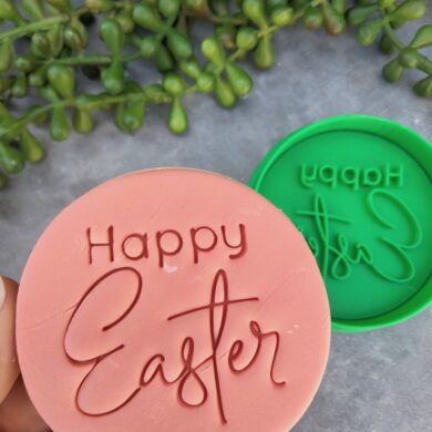Happy Easter (Style 2) Cookie Fondant Stamp Embosser and Cutter