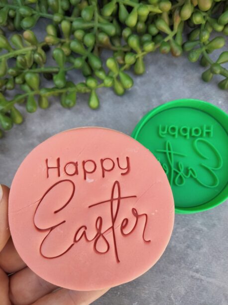 Happy Easter (Style 2) Cookie Fondant Stamp Embosser and Cutter