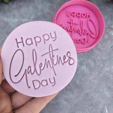 Happy Galentines Day Cookie Fondant Embosser Stamp & Cutter