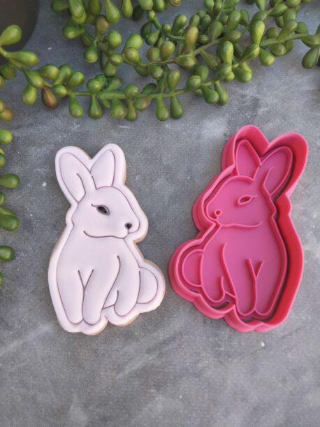 Bunny Shaped Cookie Fondant Stamp Embosser and Cookie Cutter
