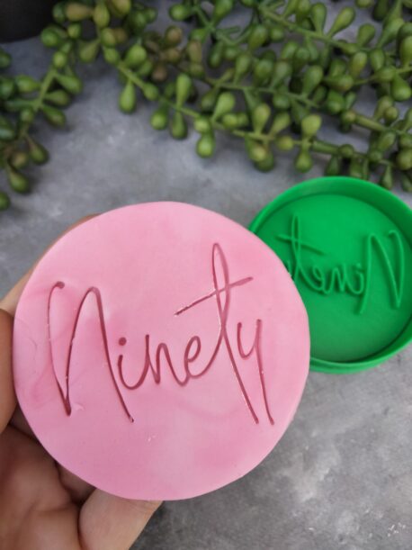 Ninety 90th Birthday Cookie Fondant Stamp & Cookie Cutter