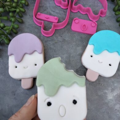 Popsicle / Pop Stick / Icecream Cookie Fondant Stamp Embosser and Cookie Cutter