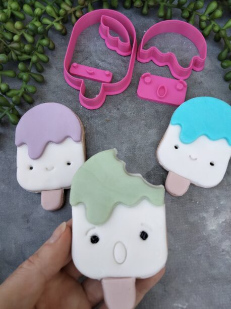 Popsicle / Pop Stick / Icecream Cookie Fondant Stamp Embosser and Cookie Cutter