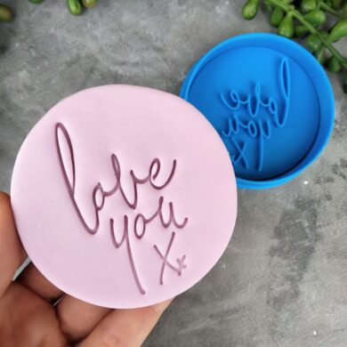 Love You Xx - Cookie Fondant Stamp Embosser and Cutter - Valentines Day