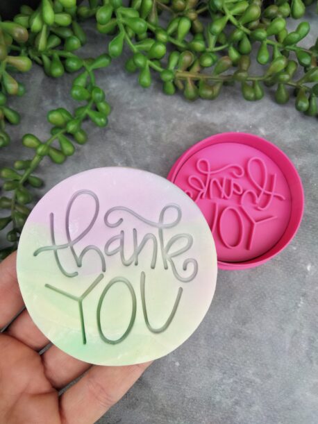 Thank You (Style 4) Cookie Fondant Embosser Stamp and Cutter
