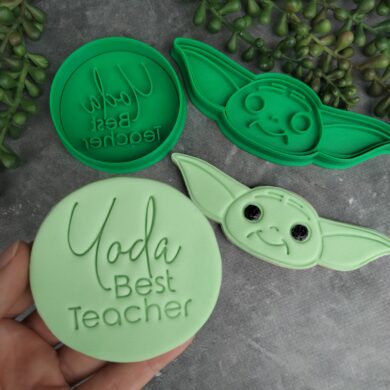 Yoda Best Teacher Cookie Fondant Stamp Embosser and Cutter – Teachers Appreciation