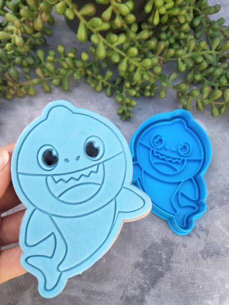Baby Shark Cookie Cutter and Fondant Embosser Stamp