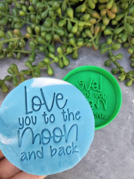 Love you to the Moon and Back (Style 2) Cookie Fondant Stamp and Cookie Cutter
