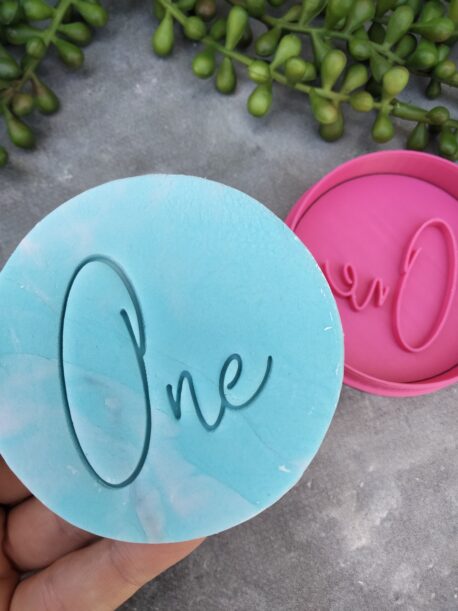 One 1st Birthday Cookie Fondant Stamp & Cookie Cutter