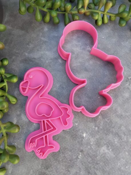 Flamingo Cookie Cutter and Cookie Fondant Stamp Embosser