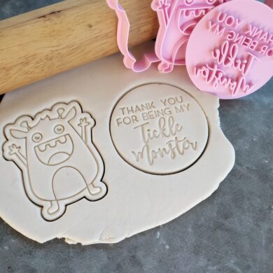 Thank you for being my Tickle Monster Cookie Fondant Embosser Stamp and Cutter Set – Fathers Day