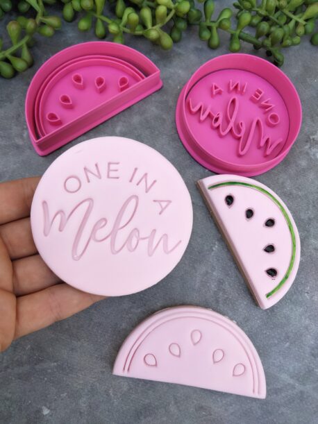 One in a Melon Cookie Fondant Stamp Embosser and Watermelon Cookie Cutter