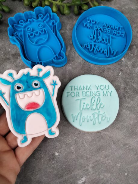 Thank you for being my Tickle Monster Cookie Fondant Embosser Stamp and Cutter Set – Fathers Day